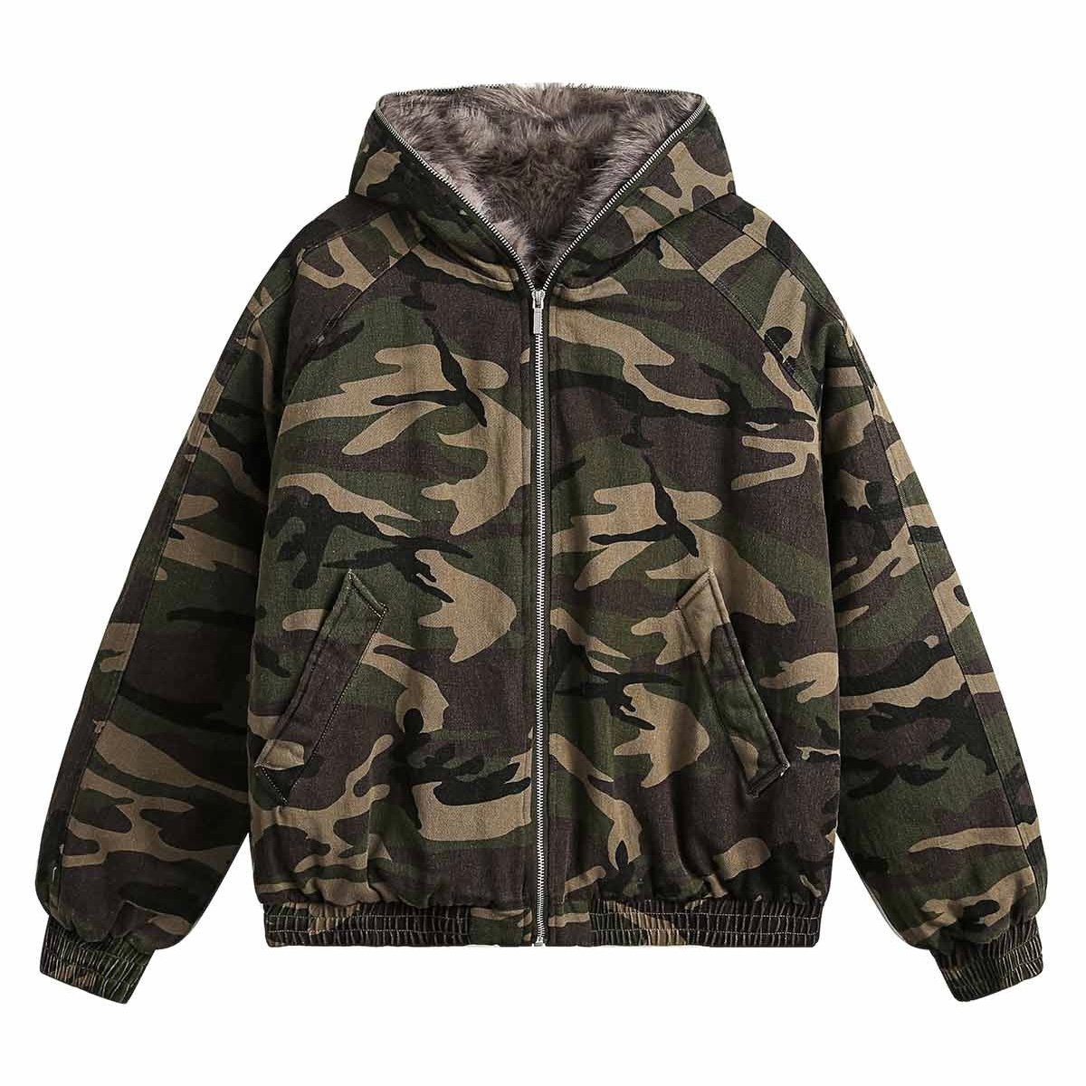 ジャケット・アウター mismatch new york Mismatch NYC/Fur Camo Hooded Jacket | BINGOSTAR
