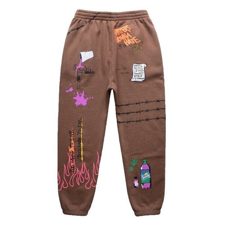 FNTY/Flying FLAME Sweat pants Neon Yellow