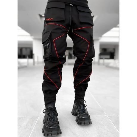 GUAPI/ Metallic Chrome cargo pants  "RED"