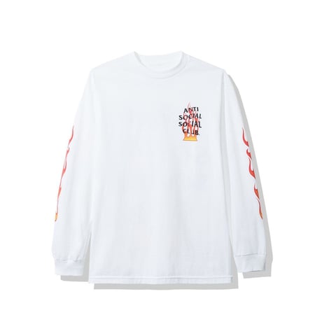 Anti Social Social Club/FLAME Logo Long Sleeve  WHITE