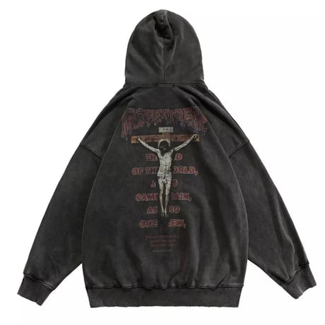 Mismatch NYC/ Christ hoodie "Washed Black"