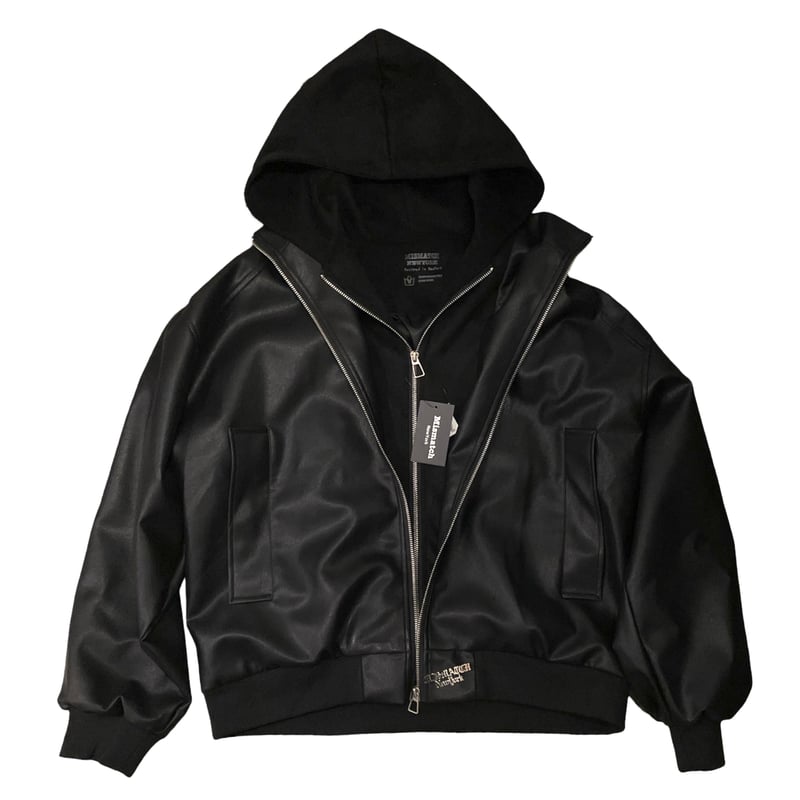 Mismatch NYC/Leather layered jacket BLACK | BIN