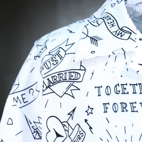 By The R/Tatoo Art Button Shirts "WHITE"