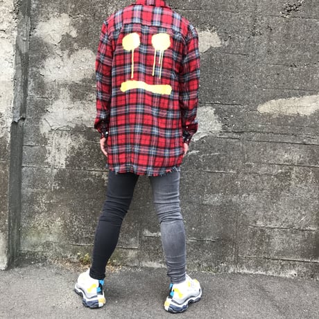 BOOHOO × Migos /Smile Check Shirts　RED