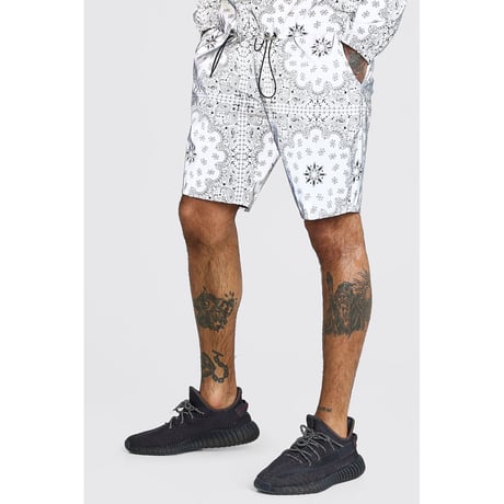 BOOHOO /BANDANA reflector shorts