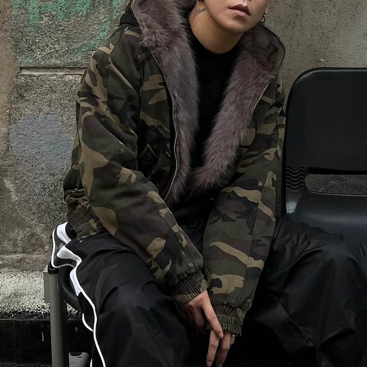 Mismatch NYC/Fur Camo Hooded Jacket | BINGOSTAR