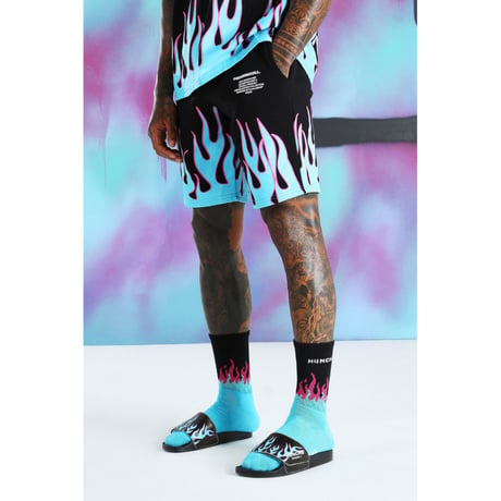 BOOHOO × Migos /Flame shorts BLACK