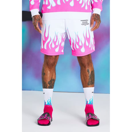 BOOHOO × Migos /Flame shorts White