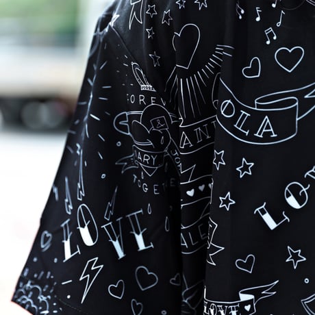 By The R/Tatoo Art Button Shirts "BLACK"