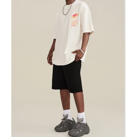 Mismatch NYC/Heart thermal Tee "BLACK&CREAM"