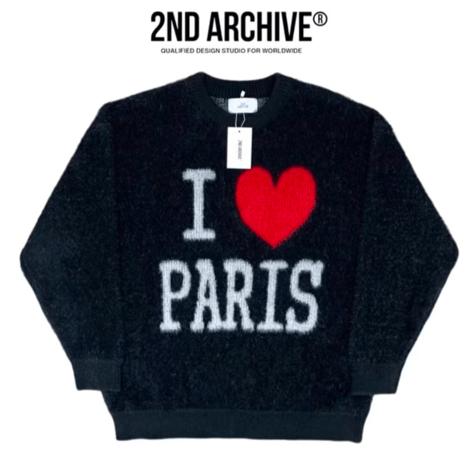 2nd archive/ I♡Paris Mohair knit "BLACK"