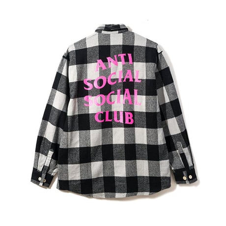 Anti Social Social Club/Han Flannel チェックシャツ Black