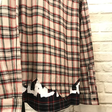BLACK BLOND/Layered check shirts BEIGE
