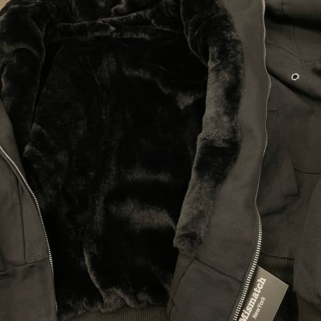 Mismatch NYC/Fur Hooded Jacket BLACK