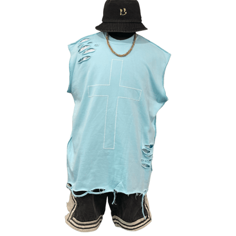 Mismatch NYC/Cross CutOff   Sweat BLUE