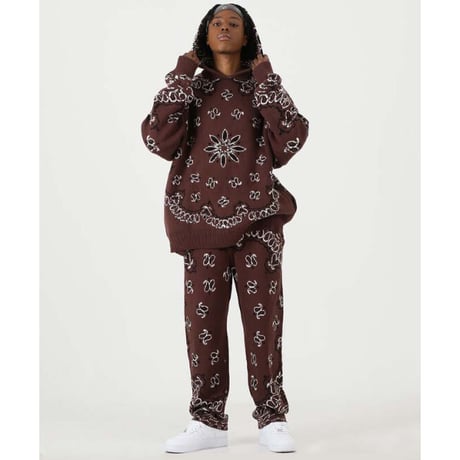 FNTY/Knitted Paisley  PANTS  "BROWN "