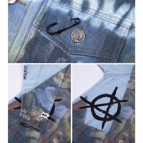 BLACK BLOND/CUSTOM Denim Jacket(BLUE)