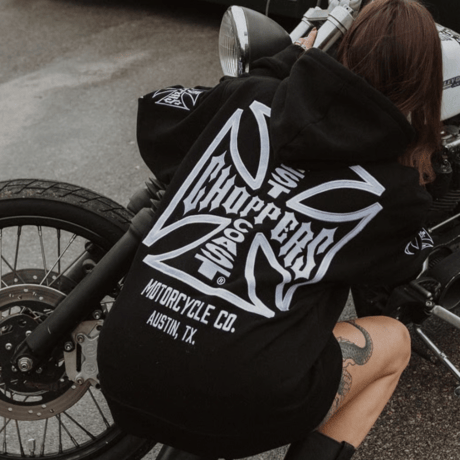 West Coast Choppers/ W.C.C Logo Zip Up Hoodie "BLACK"