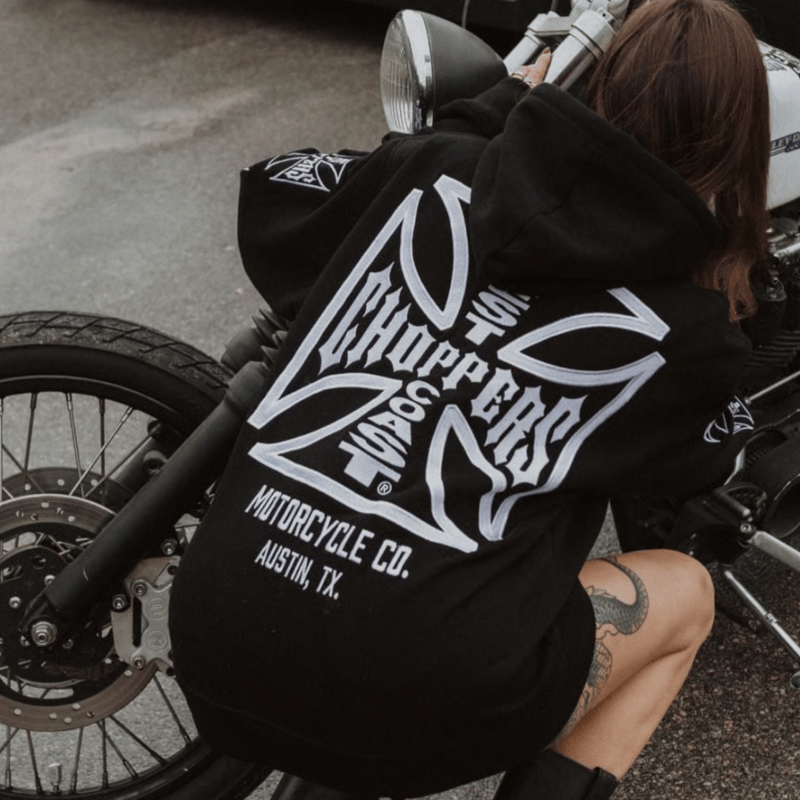 ジップアップパーカー　紺　WEST COAST CHOPPERS 刺繍ロゴ CATEGORY WEST COAST CHOPPERS | On Fleek