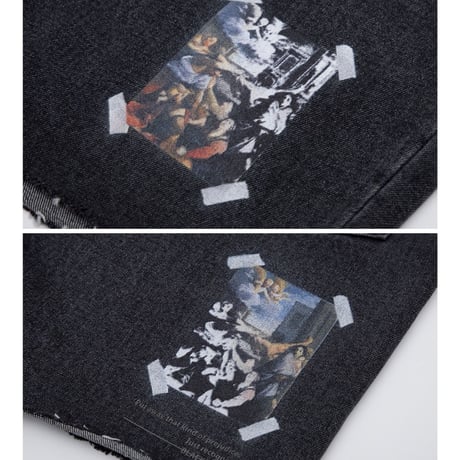 BLACK BLOND/CUSTOM Denim Shorts　BLACK