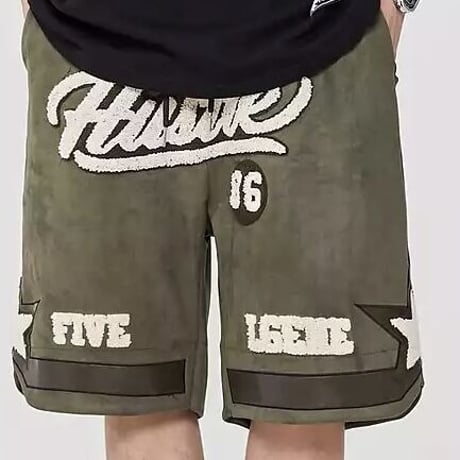 Mismatch NYC/Patch suède Shorts GREEN