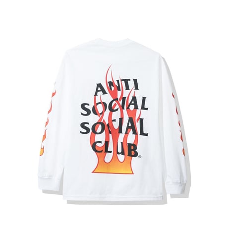 Anti Social Social Club/FLAME Logo Long Sleeve  WHITE