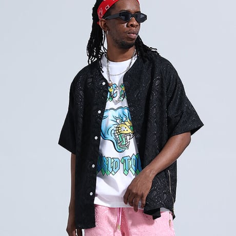 Mismatch NYC/Paisley Baseball Shirts (SET UP) BLACK