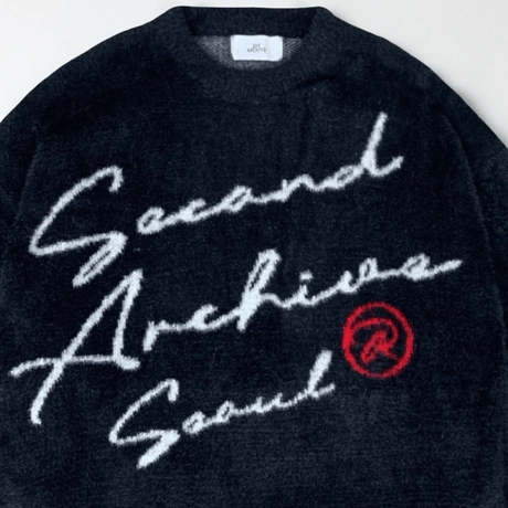 2nd archive/ Mohair Logo knit "BLACK"