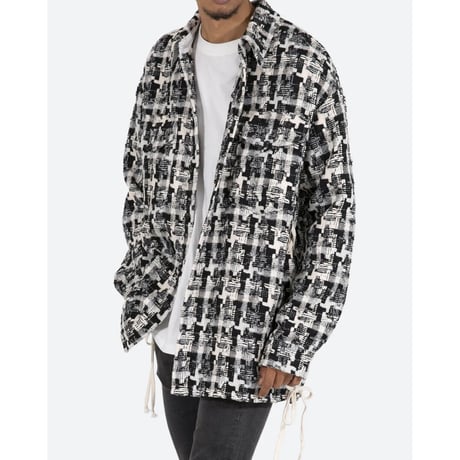 MNML/Tweed flannel Shirts WHITE