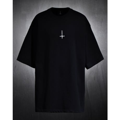 By The R/ Cross Paint Cotton Tshirts BLACK(Set UP)