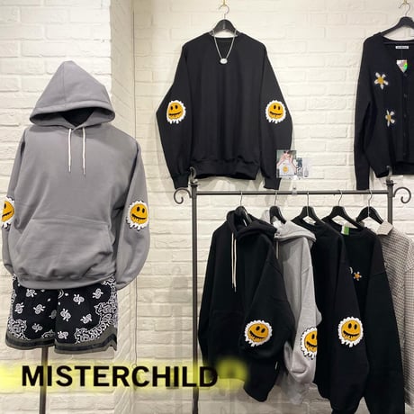 MISTER CHILD/Smile elbow  crewneck "BLACK"