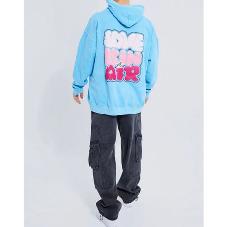 BOOHOO /Oversized LOVE Hoodie  BLUE
