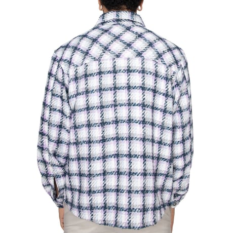 EPTM/Tweed Heavy Flannel shirt "White✖︎Pink"