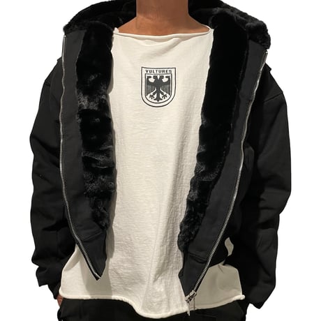 Mismatch NYC/Fur Hooded Jacket BLACK