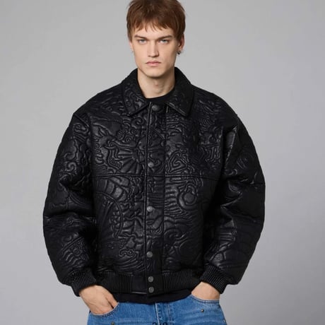 GRMY/ SAMPANS LEATHER JACKET  BLACK