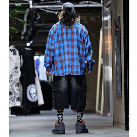 V.O.L.T/ Check washed Long Shirts