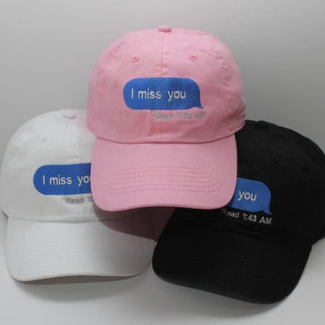 trius garments/miss you cap ピンク