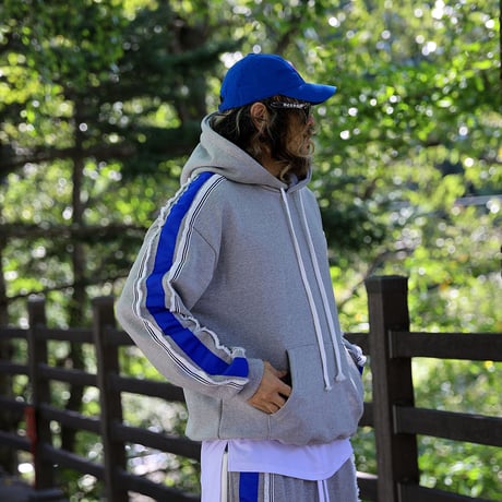 By The R/ Fringe Line Hoodie "BLACK/GRAY"