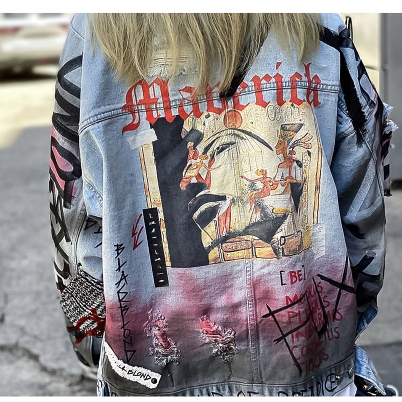 BLACK BLOND/CUSTOM Denim Jacket(BLUE) | BINGOST