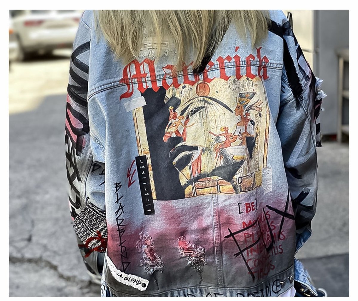 BLACK BLOND/CUSTOM Denim Jacket(BLUE) | BINGOST