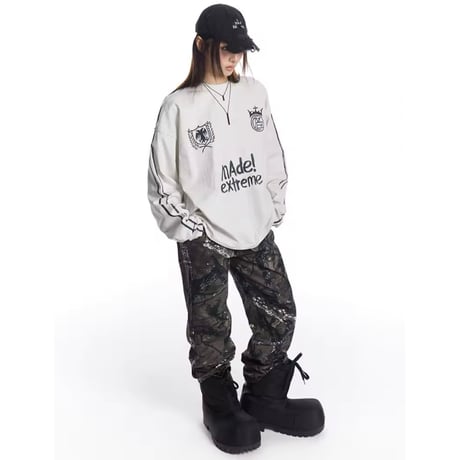 MADE EXTREME/ Paint LongSleeve Tee "LIGHT GRAY"