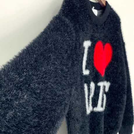 2nd archive/ I♡Paris Mohair knit "BLACK"