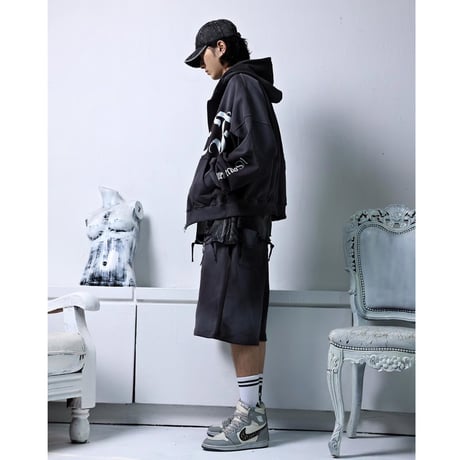 By The R/ Spray Shorts BLACK (SET UP)