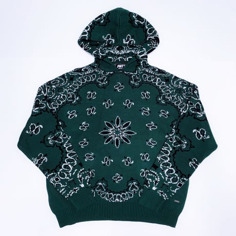 FNTY/Knitted Paisley  Hoodie  "GREEN "