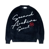 2nd archive/ Mohair Logo knit "BLACK"