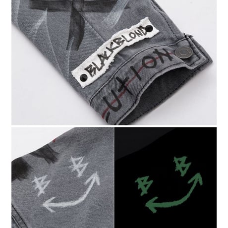 BLACK BLOND/CUSTOM Denim Jacket(GREY)
