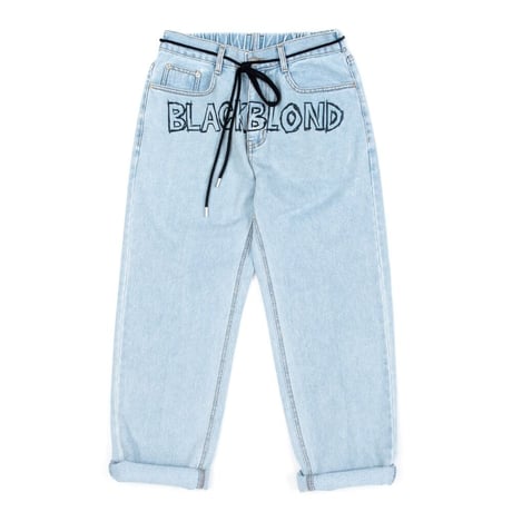 BLACK BLOND/BORDER GRAFFITI SMILE LOGO DENIM (BLUE)
