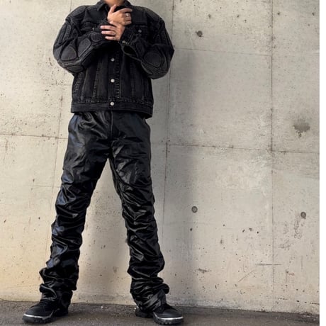 Mismatch NYC/Lether accordion pants