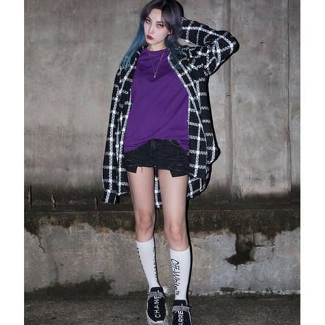 BLACK BLOND/Tweed Long Shirts BLACK