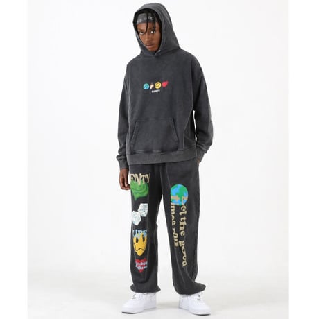 FNTY/Smile logo Sweatpants  "WASHED BLACK"